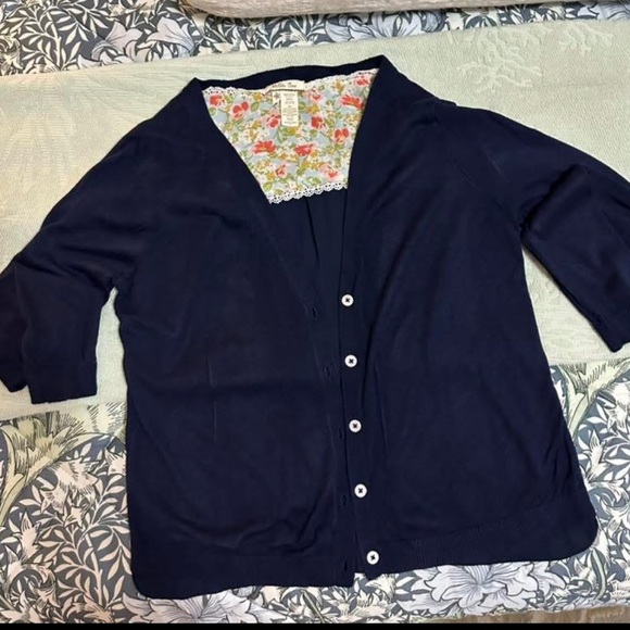 Matilda Jane Hello Lovely Navy Cardigan with Floral Lining - Picture 1 of 1